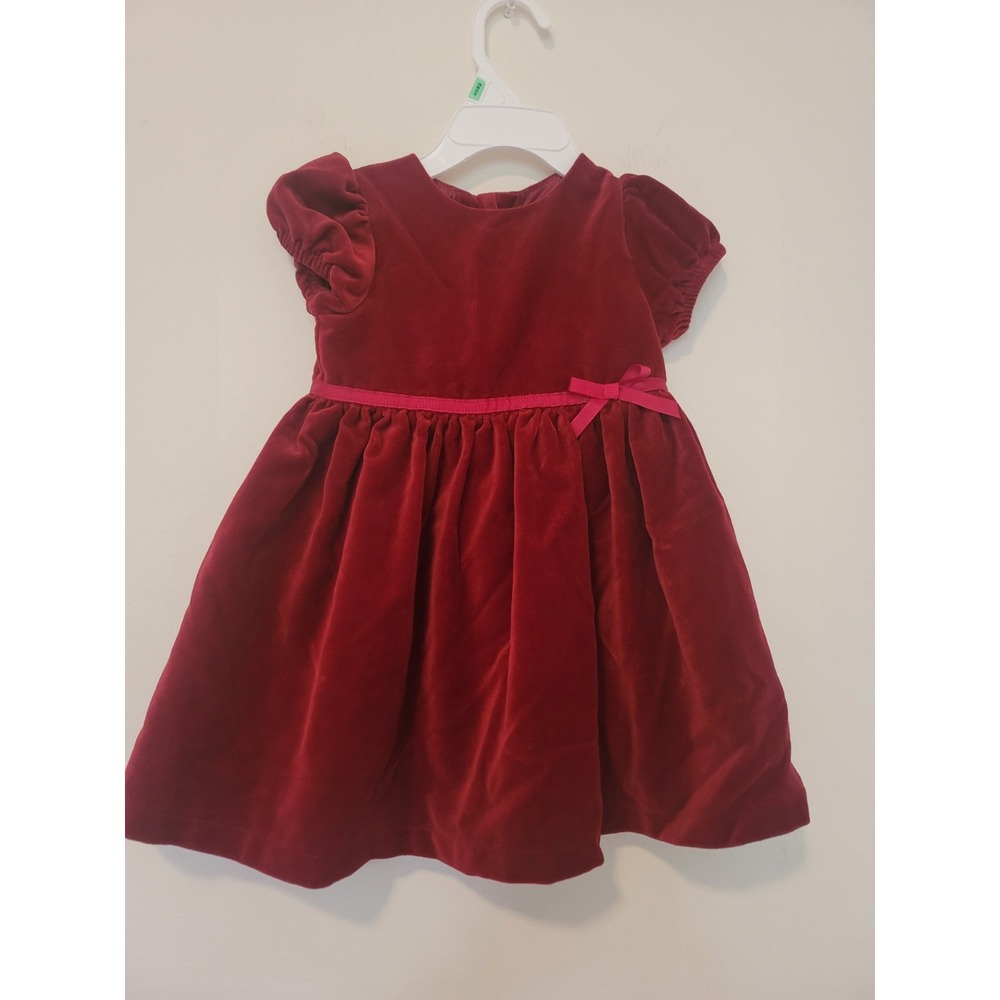 Baby Girl Red Velvet Holiday Dress Size 18M Christmas Special Occasion